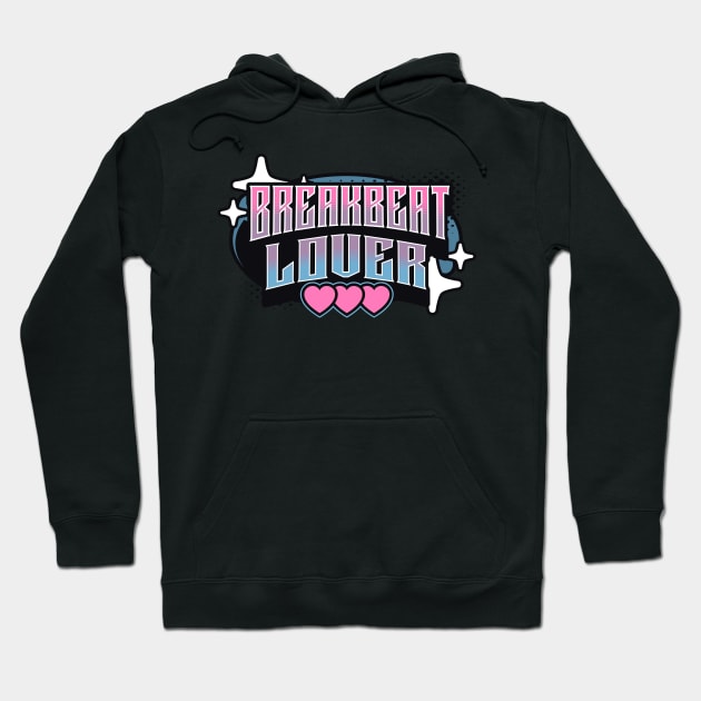 BREAKBEAT  - Breaks Lover Y2K Hoodie by DISCOTHREADZ 